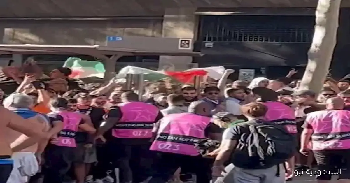 علم فلسطين يرفرف في مباراة ريال مدريد ومارسيليا بدوري أبطال أوروبا