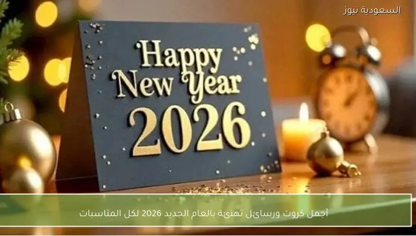 أجمل كروت ورسائل تهنئة بالعام الجديد 2026 لكل المناسبات
