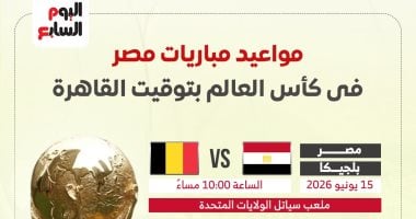 السعودية نيوز : 
                                            مواعيد مباريات منتخب مصر فى كأس العالم بتوقيت القاهرة.. إنفوجراف