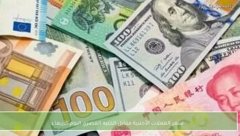 سعر العملات الأجنبية مقابل الجنيه المصري اليوم الأربعاء