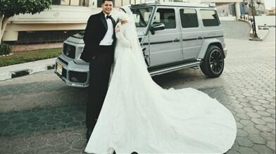 أول صور لحفل زفاف أمين خطاب على فتاة محجبة