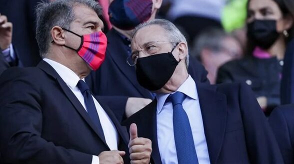 بيريز يساهم في عودة لابورتا لرئاسة برشلونة رغم التوترات بين الناديين